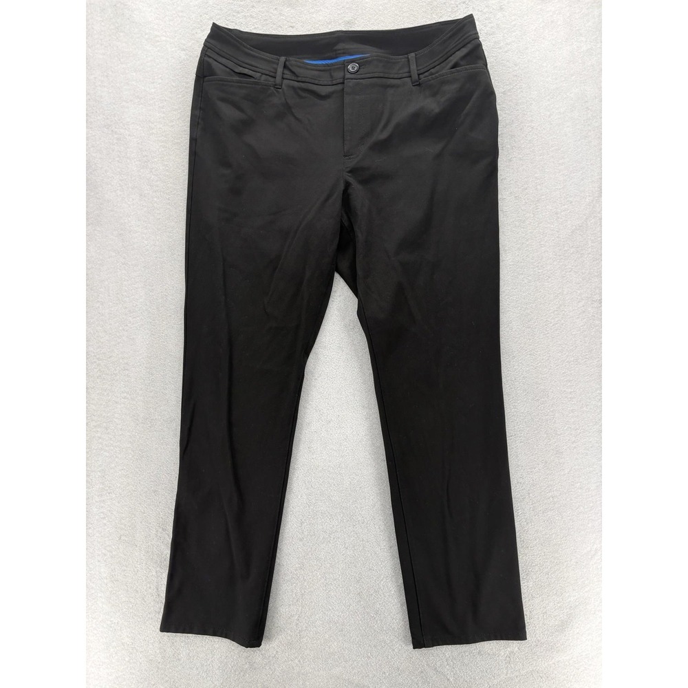 Eddie Bauer Travex Pants Womens 16 Black Twill Stretch Straight Leg Work Career